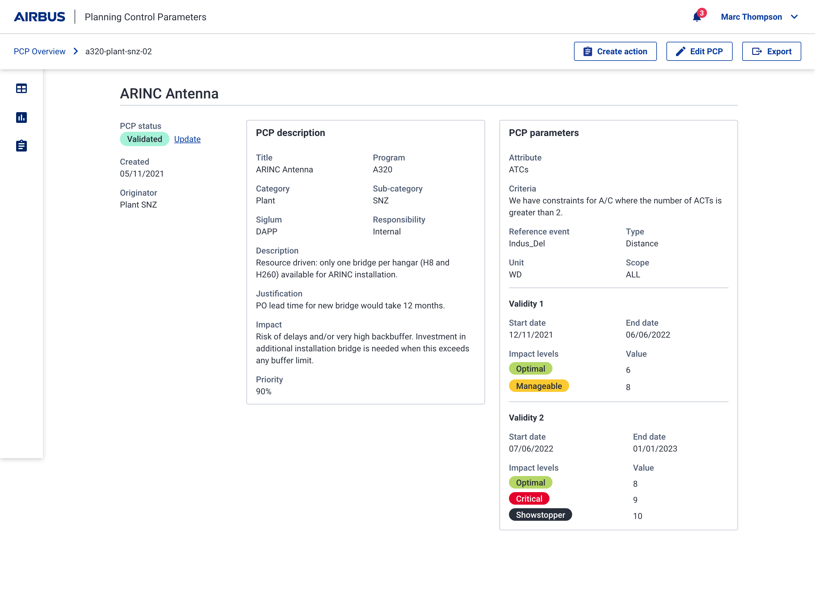 Aircraft planning constraints